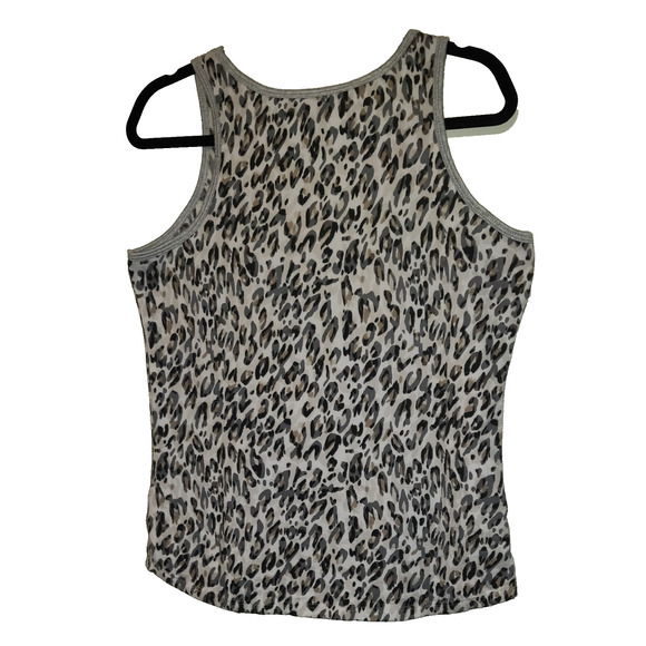 Karen Neuburger Leopard Print Tank Sz L Live Love Lounge Soft Racer Back Large - Picture 3 of 11